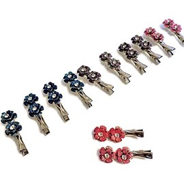 Colorful Hair Barrettes - 36 Pieces (Sparkle Flower Hair Clips)