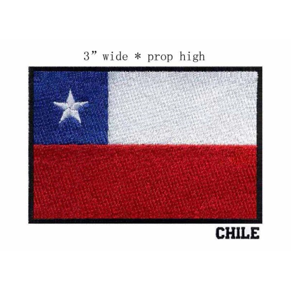 Unbranded CHILE COUNTRY FLAG IRON-ON PATCH CREST BADGE 3 X