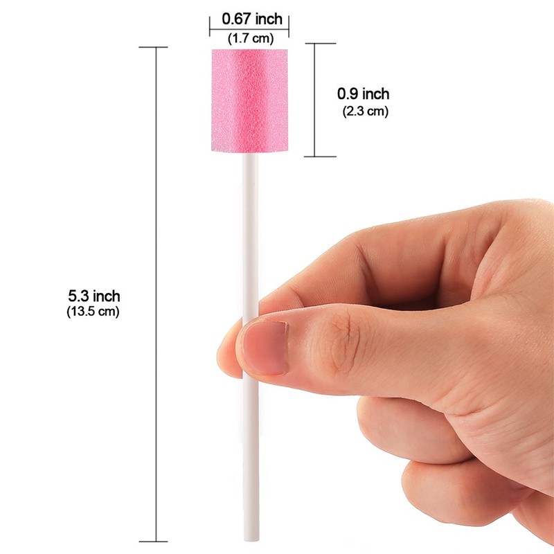 (50 Pack) Disposable Oral Swabs, Sterile Dental Sponge Swabsticks Unflavored