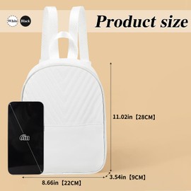 Energather Womens Backpack, PU Leather Backpack Ladies Backpack for Women, Elegant Women’s Backpack with Adjustable Strap (white)