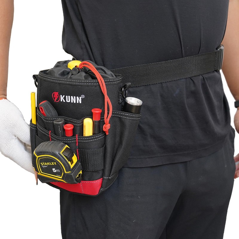 KUNN Small Tool Pouch Utility Tool Belt Pouches,Compact Top Drawstring