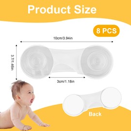 8 Packs Cabinet Door Locks for Baby Proof and Child Safety Cabinet Locks with Adhesive for Drawer Cupboards Fridge Closet Pantry Childproof Safety Locks for Protecting Kids