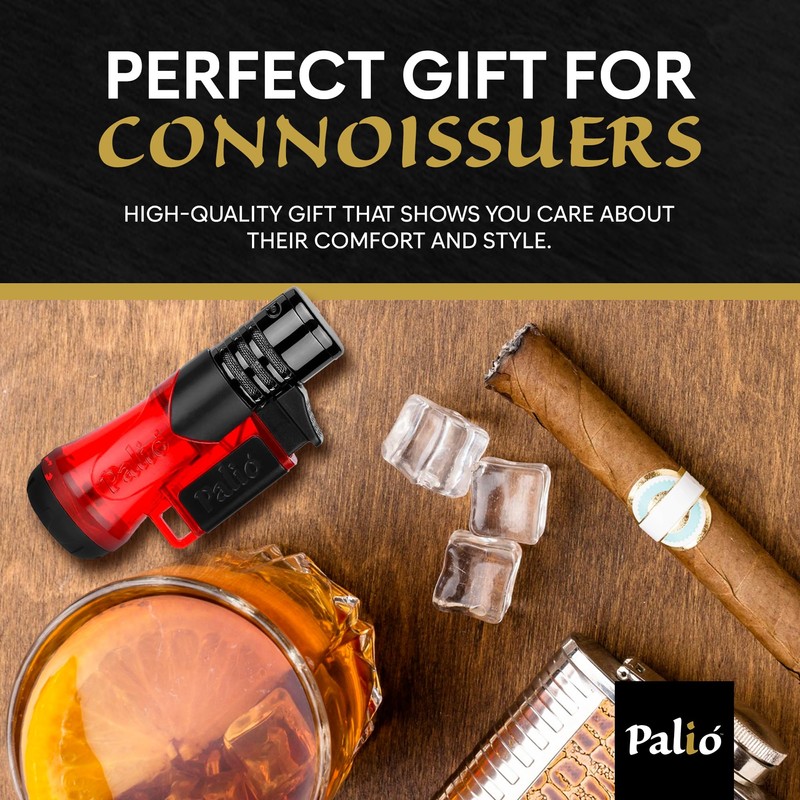 Palió Siena Single Jet-Flame Refillable Butane Torch Lighter, Red |
