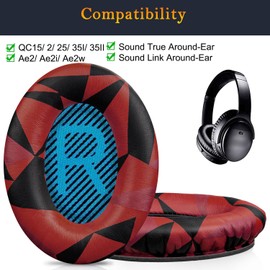 SoloWIT® Professionelle Ersatz Ohrpolster für Bose, kompatibel mit Over-Ear Kopfhörern von QuietComfort 15 QC15 QC25 QC2 QC35/Ae2 Ae2i Ae2w/SoundTrue & SoundLink Around-Ear