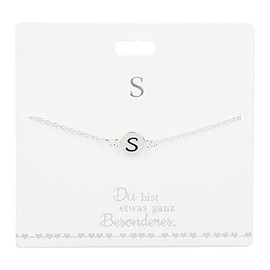 Silver plated name bracelet with the letter "S"