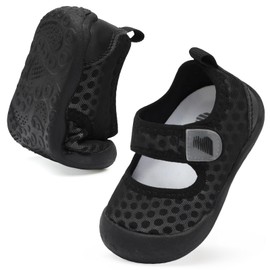 BARERUN Water Socks for Kids Boys Girls Swim Aqua Sports Shoes Quick-Dry Barefoot Lightweight Pool Beach Non Slip Socks for Toddler Shoe Black Infant Shoes Size 6-12 Months