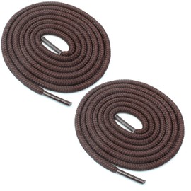 BCB Wear Round Shoelaces 3/16" Thick Solid Colors for All Shoe Types Several Lengths (Brown-27)