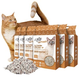 All For Paws Natural 5-in-1 Mixed Clumping Cat Litter with 24/7 Power Odor Control, 6 Bag Dust-Free Low Tracking Pellet Cat Litter, Coffee Scent, 33 lbs (5.5lb/Pack) *6 Bags