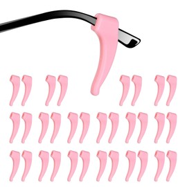 HARFINGTON 16 Pairs Anti-Slip Glasses Ear Grip Silicone Elastic Ear Hook Eyewear Retainer Eyeglass Temple Tips Sleeve Retainer for Eyewear Glasses Sunglasses Sports Eyeglasses, Leather Pink
