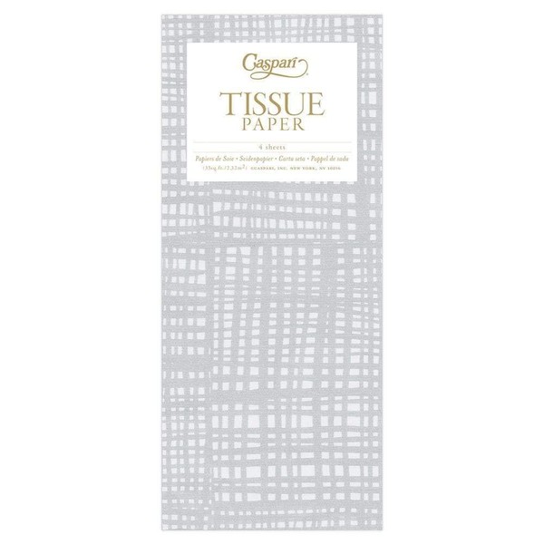 Caspari Raffiné Tissue Paper in Silver, 16 Sheets Included
