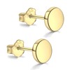 18K Gold Plated Sterling Silver Dot Stud Earrings 3mm-10mm Options,