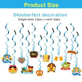 Oktoberfest Hanging Swirl Decorations, 24 Pieces Oktoberfest Decoration Set, Oktoberfest Ceiling Hanger Swirl Spiral Garland for Bavarian Decoration, Oktoberfest Party, Bavarian Decoration