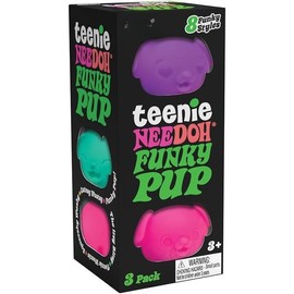 NeeDoh Teenie Funky Pups - Sensory Fidget  - 3 Mini Groovy Globs in Assorted Colors - Ages 3 to Adult (Pack of 1)