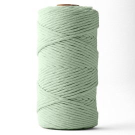 Ledent Macrame Yarn (3 mm, 120 m, Eucalyptus) Simply Twisted, Rope Yarn for Macrame Made from 100% Recycled Cotton Yarn, Thick Macrame Yarn in Eucalyptus Colour for Crafts