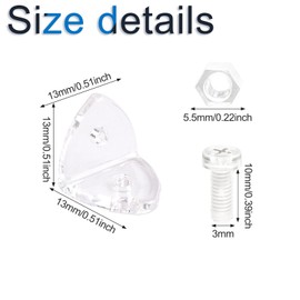 INCREWAY Acrylic L Brackets, 20Pcs Clear Right Angle Bracket, 90 Degree Support Shelf Corner Brace Right Angle Bracket for Furniture Wood Box Fixation, Transparent, Arc Triangle