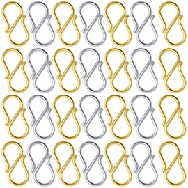 100 PCS Necklace Shortener, PAGOW S-Hook Necklace Clasp, DIY Jewelry Repair Kit for Necklace Bracelet Jewelry Making