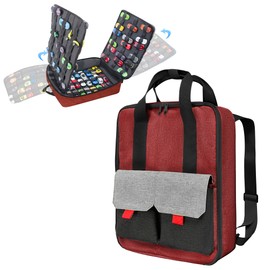 KISLANE Ultimate Toy Cars Storage, Versatile Dual Compartment Toy Cars Case with 4 Storage Pages, Holds 108 Cars - Perfect Toy Cars Carrying Case and Matchbox Cars Storage Case(Bag Only,Red)