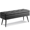 CUYOCA Storage Ottoman Bench, 40" Faux Leather Tufted Entryway Bench,