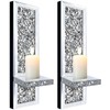 Set of 2 Crystal Crush Diamond Candle Sconces, Gorgeous Silver