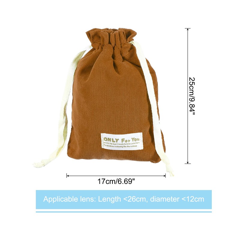 PATIKIL Soft Drawstring Lens Case, 9.84"x6.69"x0.24" Drawstring Lens Pouch, Camera