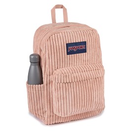 JanSport Superbreak Plus FX Backpack - Work, Travel, or Laptop Bag with Water Bottle Pocket - Surreal Corduroy Misty Rose