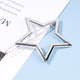 Yheakne Vintage Star Hair Clip Hair Clip Gold Hair Clip Pin Half Bun Holder Clips Decorative Hair Accessories for Women and Girls (Silver)