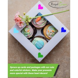 Royal Green Heart Labels 3/4" inch for Scrapbooking, Crafting, Mother's Day, and Valentine's Day 19mm Red Velvet Hearts Sticker Roll - 1200 Pack