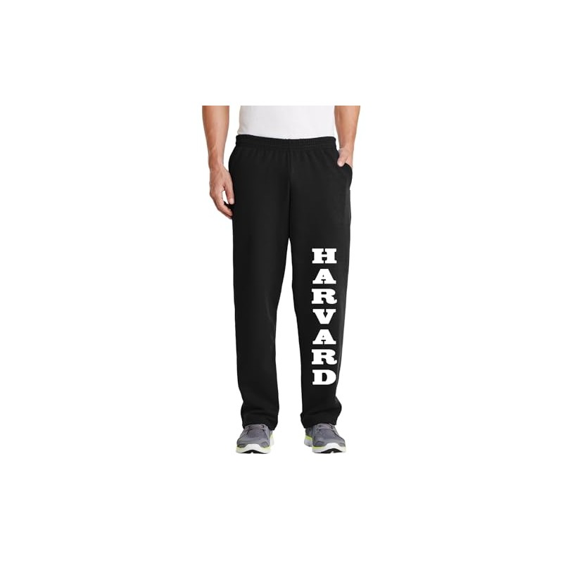 Harvard Open Bottom Black Pocket Sweat Pants (US, Alpha, 4X-Large,