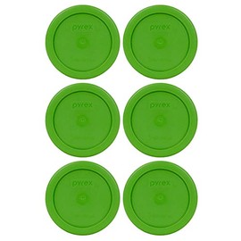 Pyrex 7202-PC 1 Cup Lawn Green Round Plastic Food Storage Lids - 6 Pack
