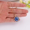 Aneneiceera Crystal Evil Eye Pendant Necklace Gothic Blue Talisman Eye