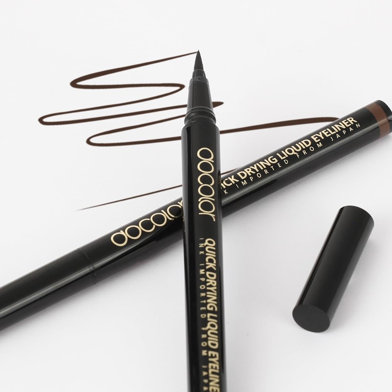 Docolor Ultra Fine Precision Brown Eyeliner, Professional Liquid Eyeliner, Waterproof