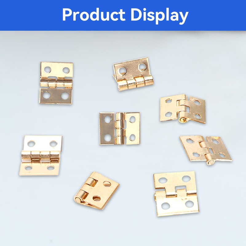 100pcs Mini Brass Hinges, 180 Degree Hinge with 400pcs Screws