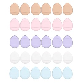GYWHOOFT 5 Colors Finger Puff Cushion Funde Water Drop Shape Cosmetic Puff Mini Size Powder Puff Fingertip Cushion Fande Sponge Soft Absorbent Wet Wet & Dry Makeup Puff Portable Makeup Supplies (Set