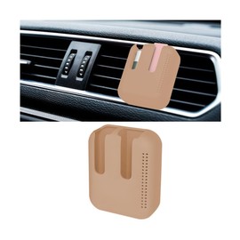 Osilly Holder for Car Air Vent, Upright Washable Lip Balm Protector for Women Girls, Auto Interior Space Saving Accessories, Universal for Vehicle, Truck and More（Brown）