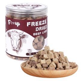 PAWUP Freeze-Dried Beef Liver Dog Treats, Grass Fed, Raw Single-Ingredient, High-Protein, Healthy Snacks for Training & Meal Toppers, Grain-Free, 3.8 oz