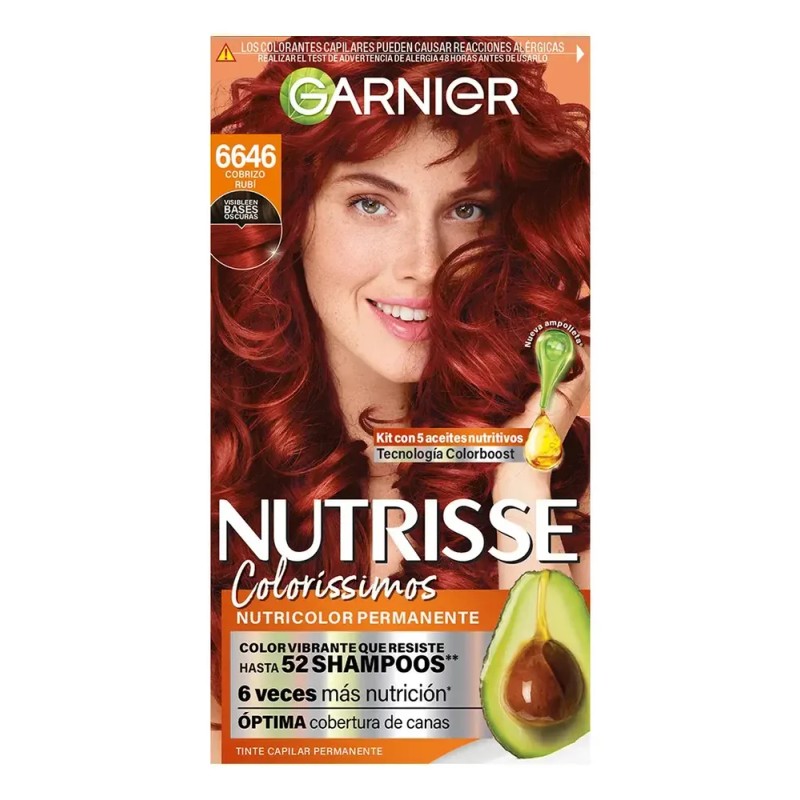 TinteNutrisseNutrisse coloríssimosMascarilla nutricolor permanentetono 6646 cobrizo rubípara cabello