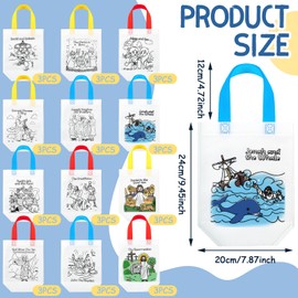 Locmeo 36 Pcs Christmas Nativity Coloring Bags Christian Nativity Crafts for Kids Sunday School Supplies DIY Your Own Bags(Christian)