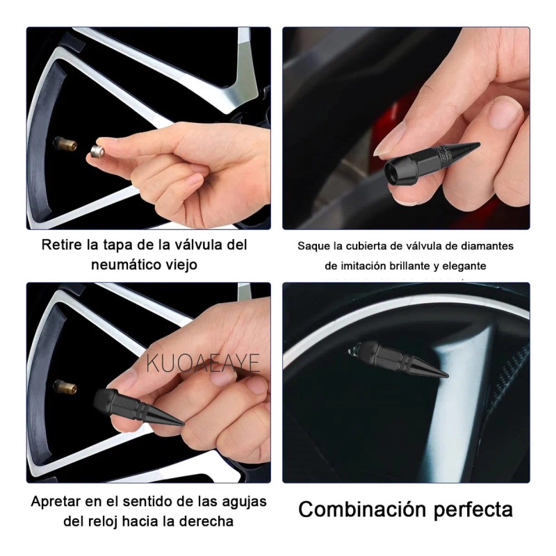 8pzs Ttapones Llantas Aluminio Válvula Para Auto Moto Bici