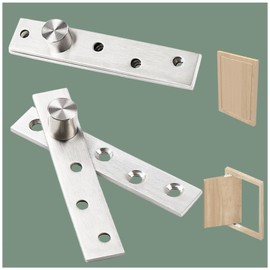 ANTEISI Inset Cabinet Hinges,180 Degrees Hidden Door Bookcase Hinge,Hinges for Kitchen Cabinet Doors,360 Degrees Pivot Hinge Invisible Hinges 2 Pcs