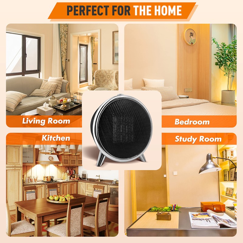 Comfort Zone Electric Retro Design Portable Ceramic Space Heater, Adjustable