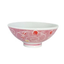 Made in Japan Japanese Children Rice Soup Bowl 4.5"D Porcelain Pink Dragonfly Made in Japan