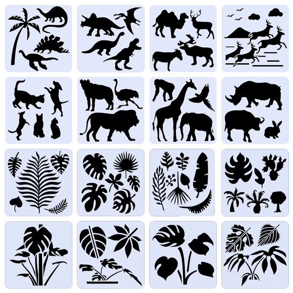 Stencils Drawing Set, Animal Plant Painting Stencils, Stencils Template for