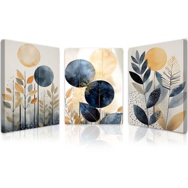 Qiukoo Framed Canvas Wall Art for Living Room & Bedroom – Set of 3 Modern Artwork Prints for Walls, Canvas Wall Art, Wall Decoration for Living Room, Pictures for Bedroom Walls, 12x16 Inch