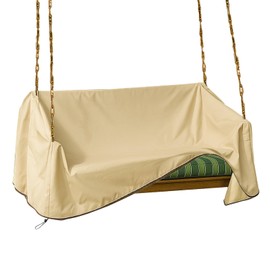 Qkansiw Porch Swing Cover - Outdoor Waterproof Chair Protector, 420D Oxford Patio Hanging Swing Seat Cover with Drawstring, 56" L x 25" W x 32", 1 Pcs