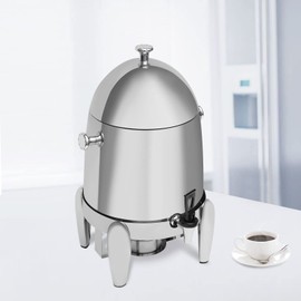 Hot Beverage Dispenser 12L Stainless Steel Coffee Urn and Hot Electric Machine Drink Dispenser Clear Container 3.2 Gallon with Ice Container for Parties Restaurants (12L|Stainless steel version)