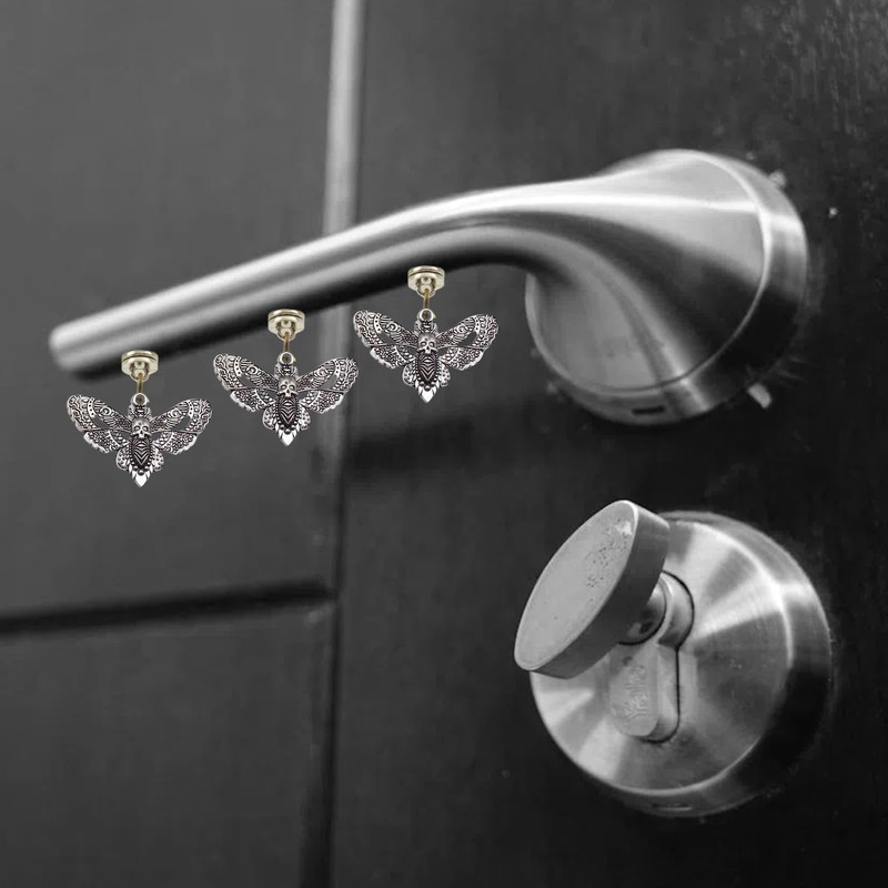 Silver Hinge Head Home Decoration Gothic Butterfly,Magnetic Hinge Dropper Hanging,Magnetic
