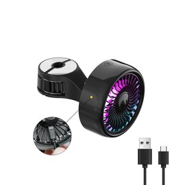 Kwak's Car Seat Fans,Portable USB Fan for Car,3 Speeds Strong Wind with LED Colorful Lights, Adjustable Clip Cooling Fan for Cars Vans RV SUV Truck(black)