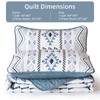 Drucon Boho King Size Aztec Quilt Set 3 Pieces Blue