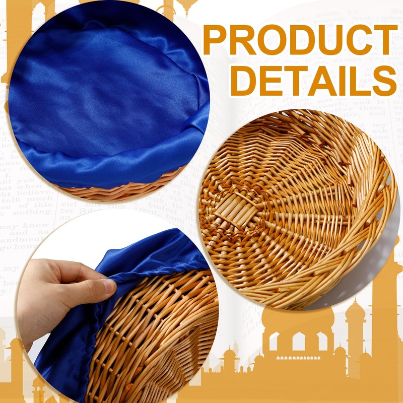 FillTouch 2 Pcs 12 Inches Round Offering Baskets for Church
