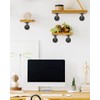 MUZIK 4 Pack Pipe Floating Shelf Bracket Heavy Duty, Black